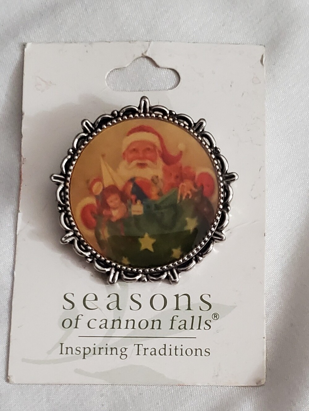 Red Santa Holiday Brooch